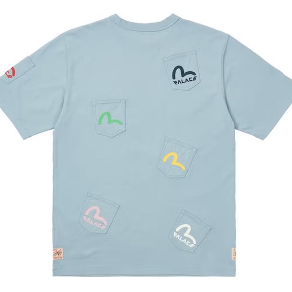 Palace x Evisu Multi Pocket T-Shirt 'Dusty Blue' - Picture 2 of 2